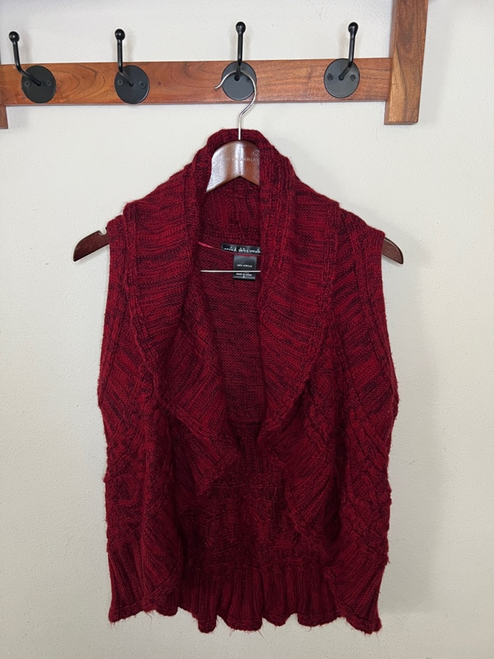 United States Sweaters Knit Sweater Vest Ruffled Waterfall Size Small